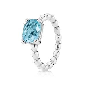 ❣️ RETIRED Pandora Blue Topaz Ring Sz7.5